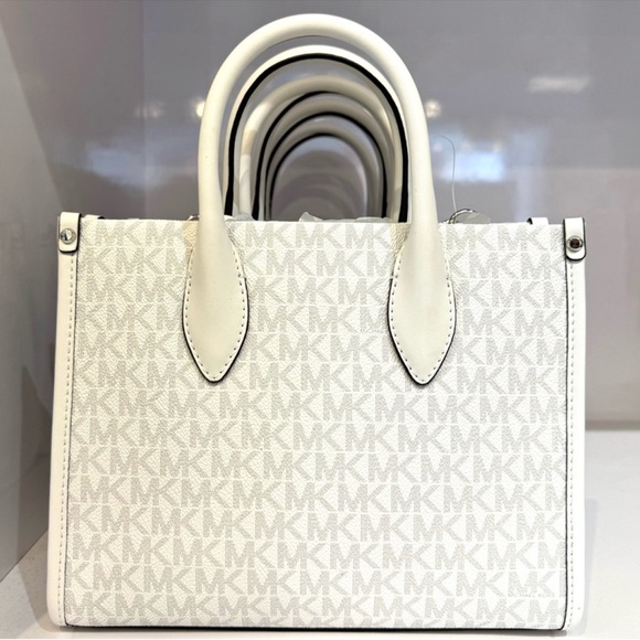 Michael Kors Women Michael Kors Small Shopper TZ Xbody Tote Bag Optic White